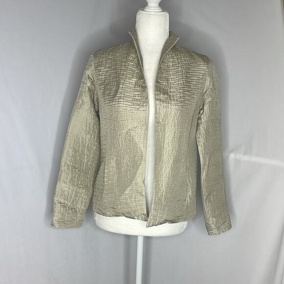 Eileen fisher 100% silk textured blazer - Picture 1 of 11